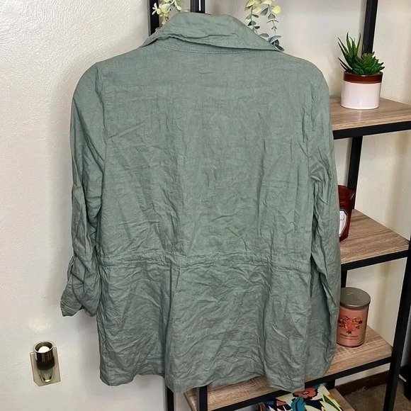 Croft & Barrow Linen Blend Olive Green Jacket - Picture 2 of 6